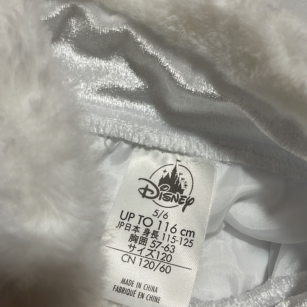 Disney White Velvet Cape Size 5 6 - Picture 4 of 6
